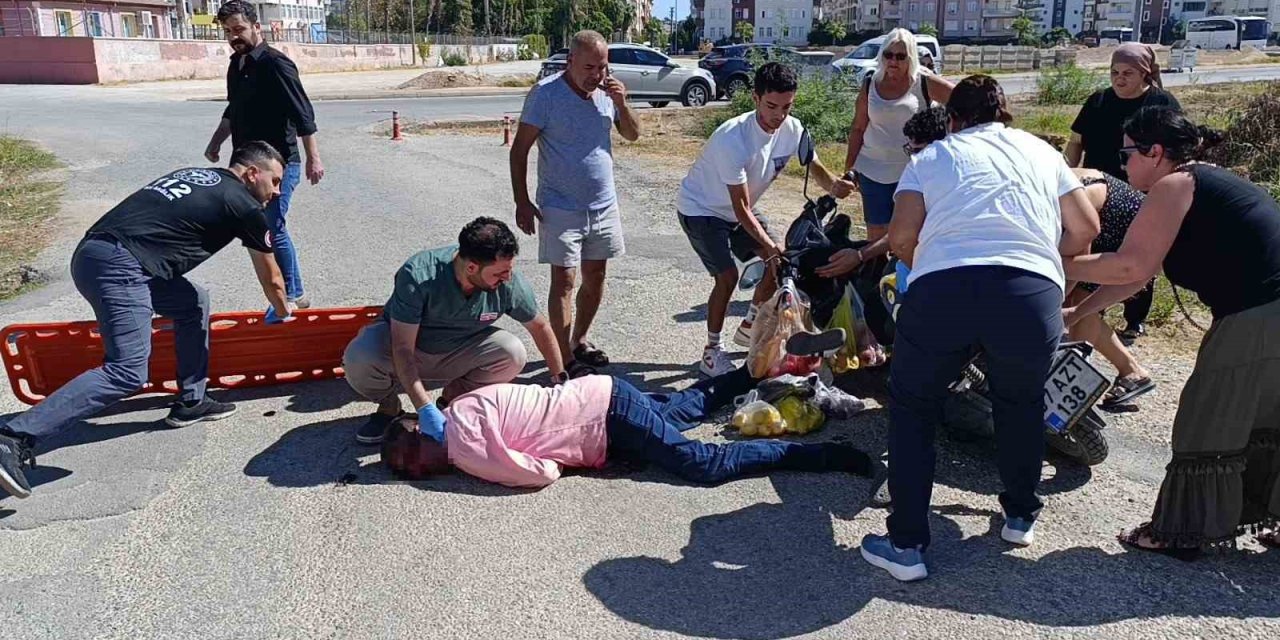 Manavgat’ta Motosikletten Düşen Adam Ağır Yaralandı