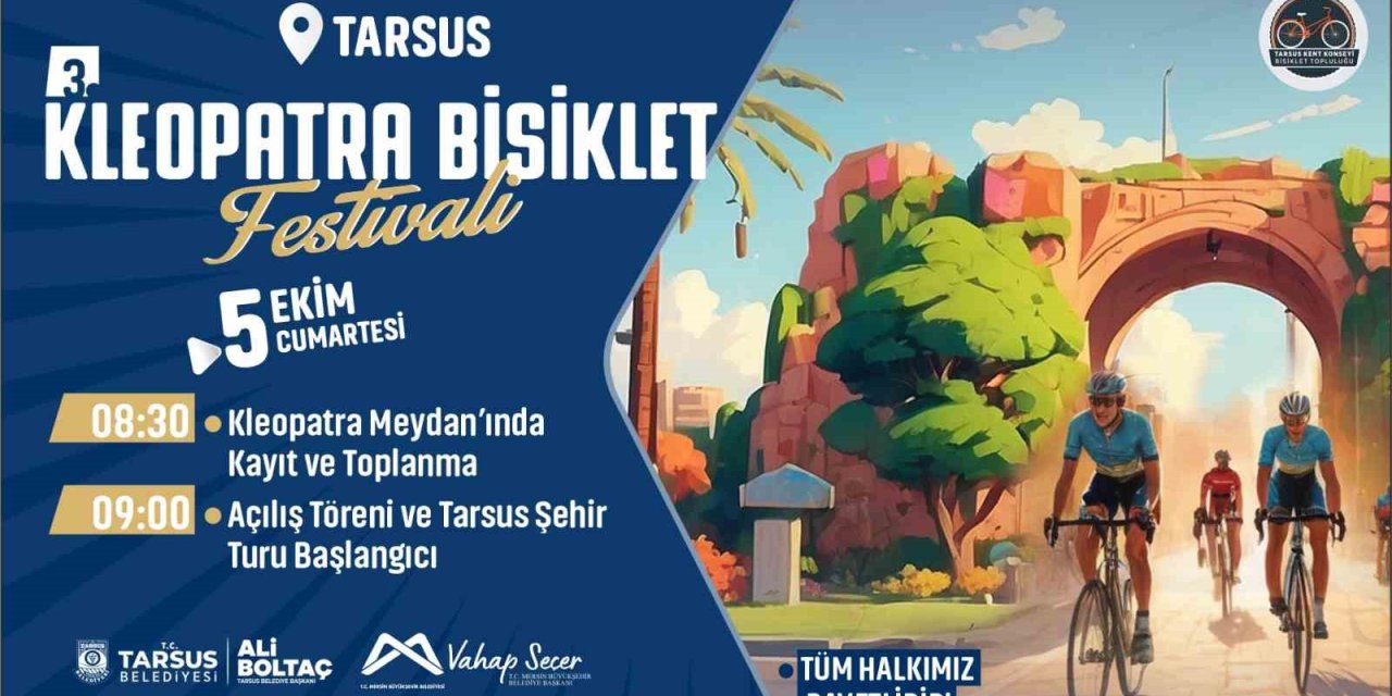 Tarsus’ta 3. Kleopatra Bisiklet Festivali Başlıyor