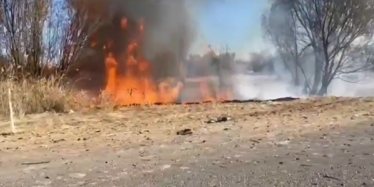 Develi’de Anız Yangını