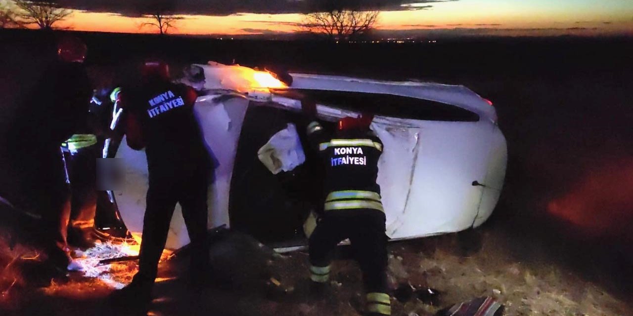 Konya’da Otomobil Takla Attı: 3 Yaralı