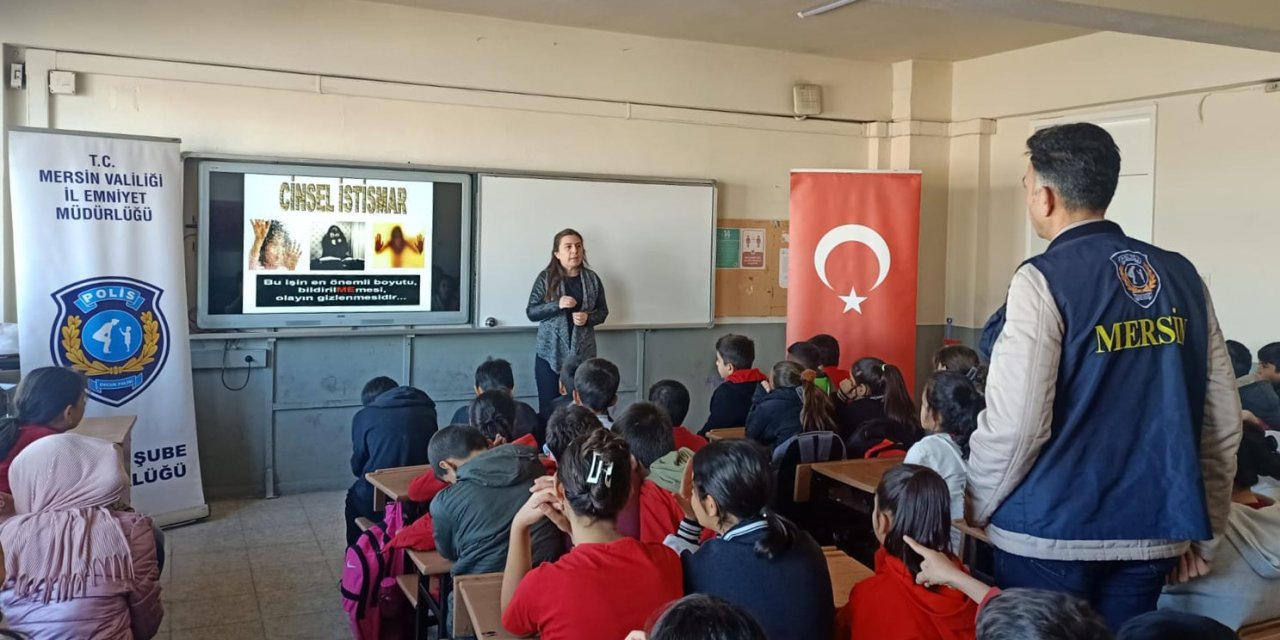 Mersin Emniyeti Çocukları Okullarda Suç Ve Suçluya Karşı Bilgilendirdi