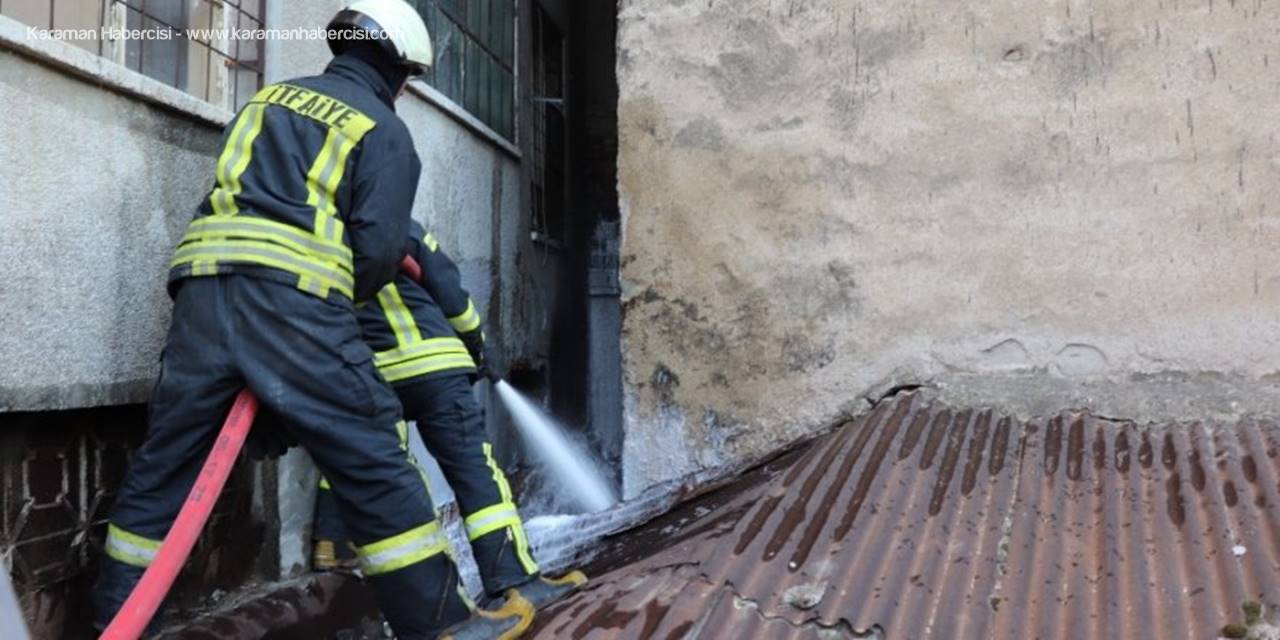 Karaman’da İki Apartman Arasında Çıkan Yangın Büyümeden Söndürüldü
