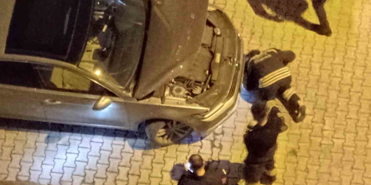 Araç Motoruna Sıkışan Kedi Kurtarıldı