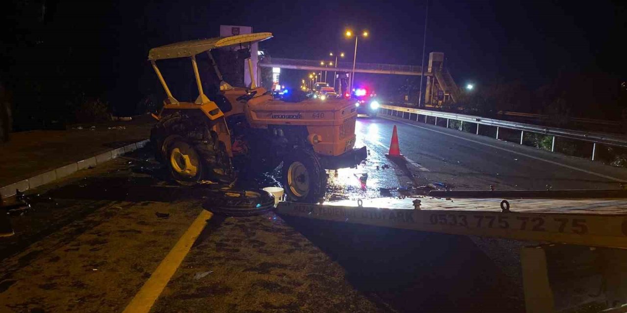 Tır İle Traktör Çarpıştı: 1 Ağır Yaralı