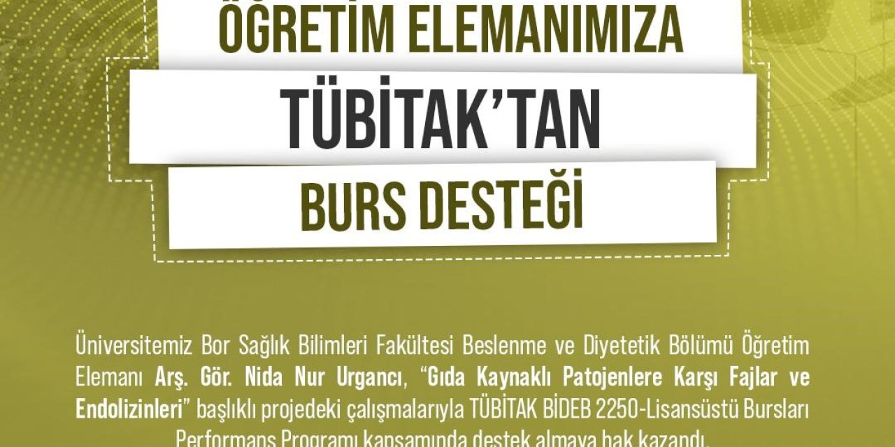 Nöhü Öğretim Elemanına Burs Desteği