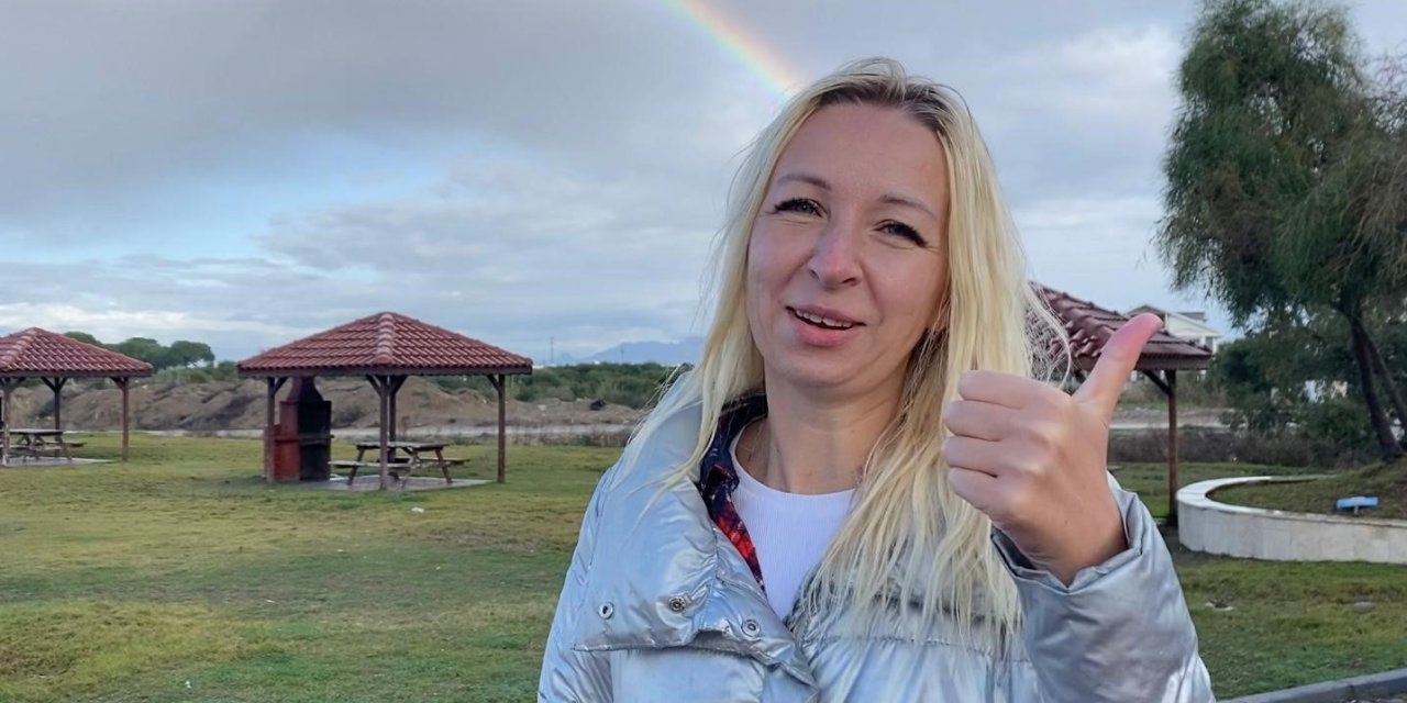 Antalya’da Gökkuşağı Görsel Şölen Oluşturdu