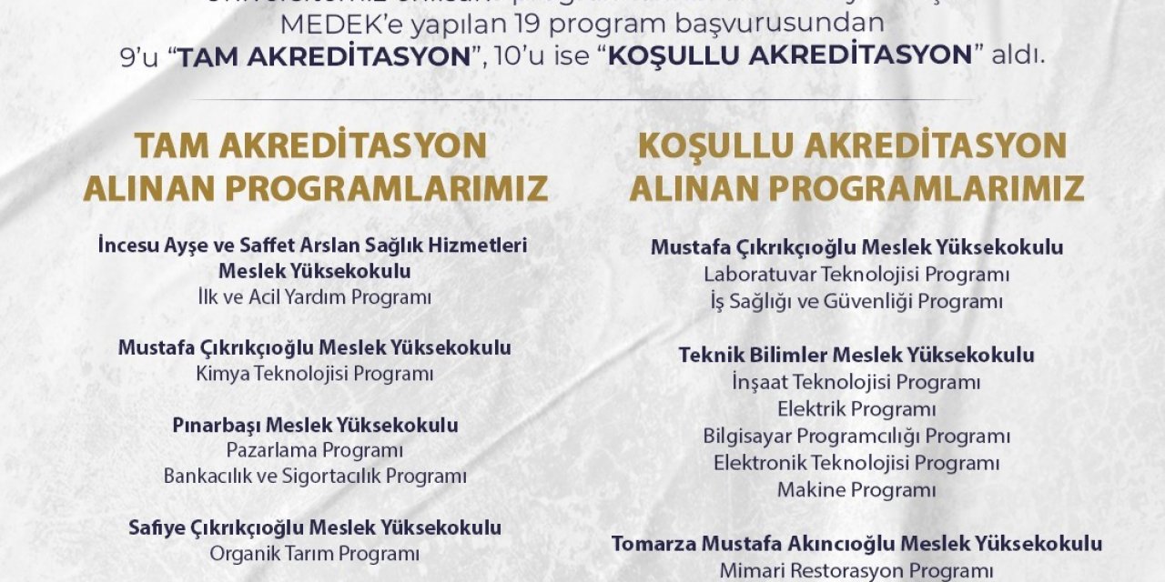 Kayü’nün “akreditasyon” Başarısı