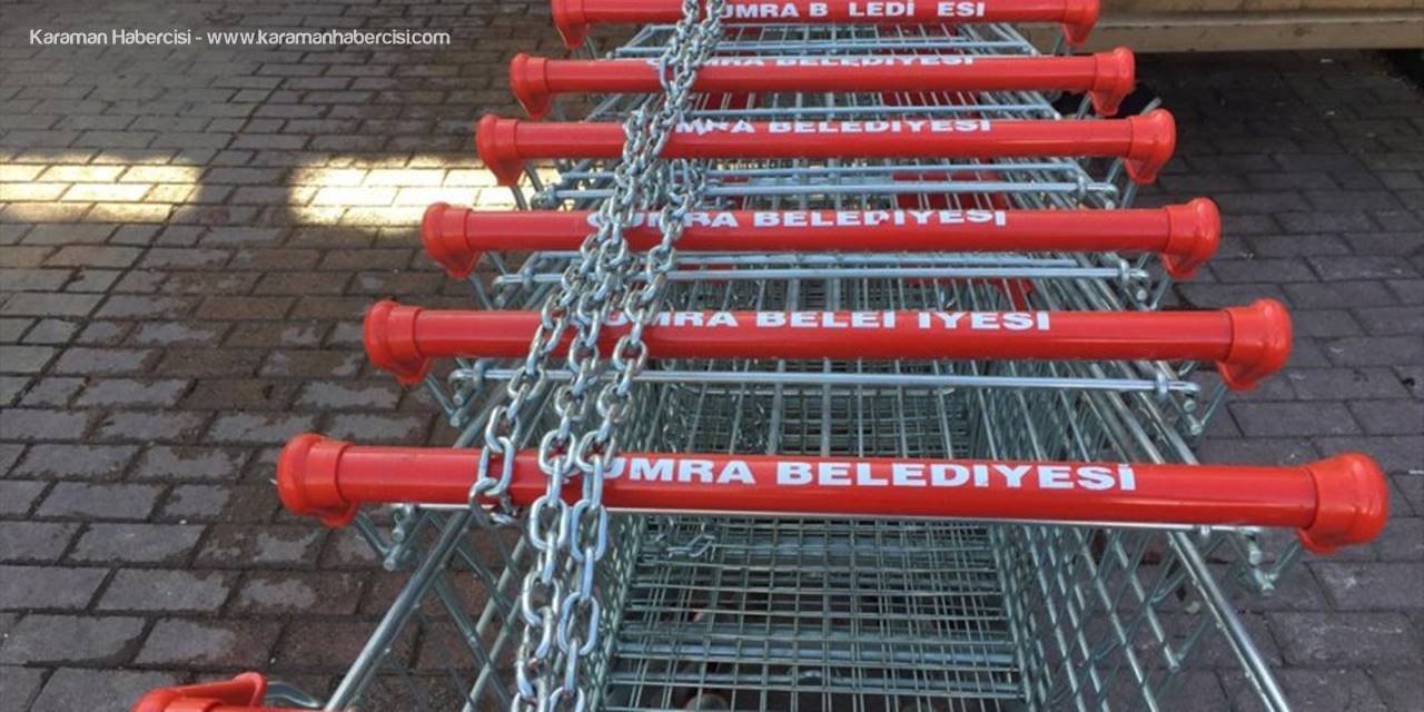 Çumra Belediyesi Pazar Yerine Alış Veriş Arabaları Koydu