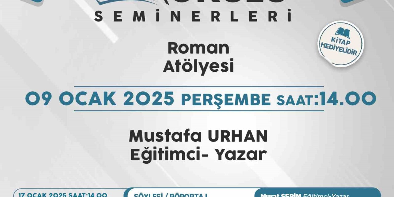 Talas’ın Yazar Okulu Seminerlerinde Bu Hafta Mustafa Urhan Konuk Olacak
