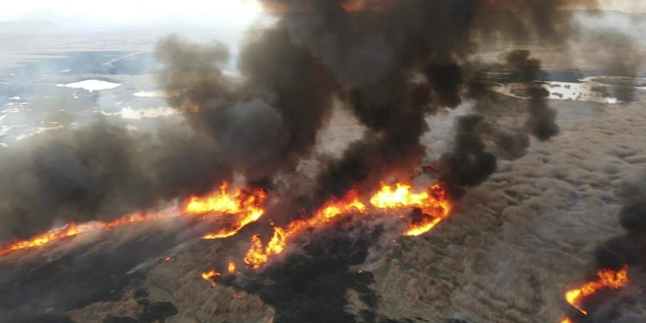 Sultan Sazlığı Temizlenmek İçin Yakılıyor