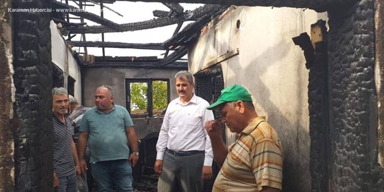 Aksu İlçesinde Çıkan Yangında Ev Küle Döndü