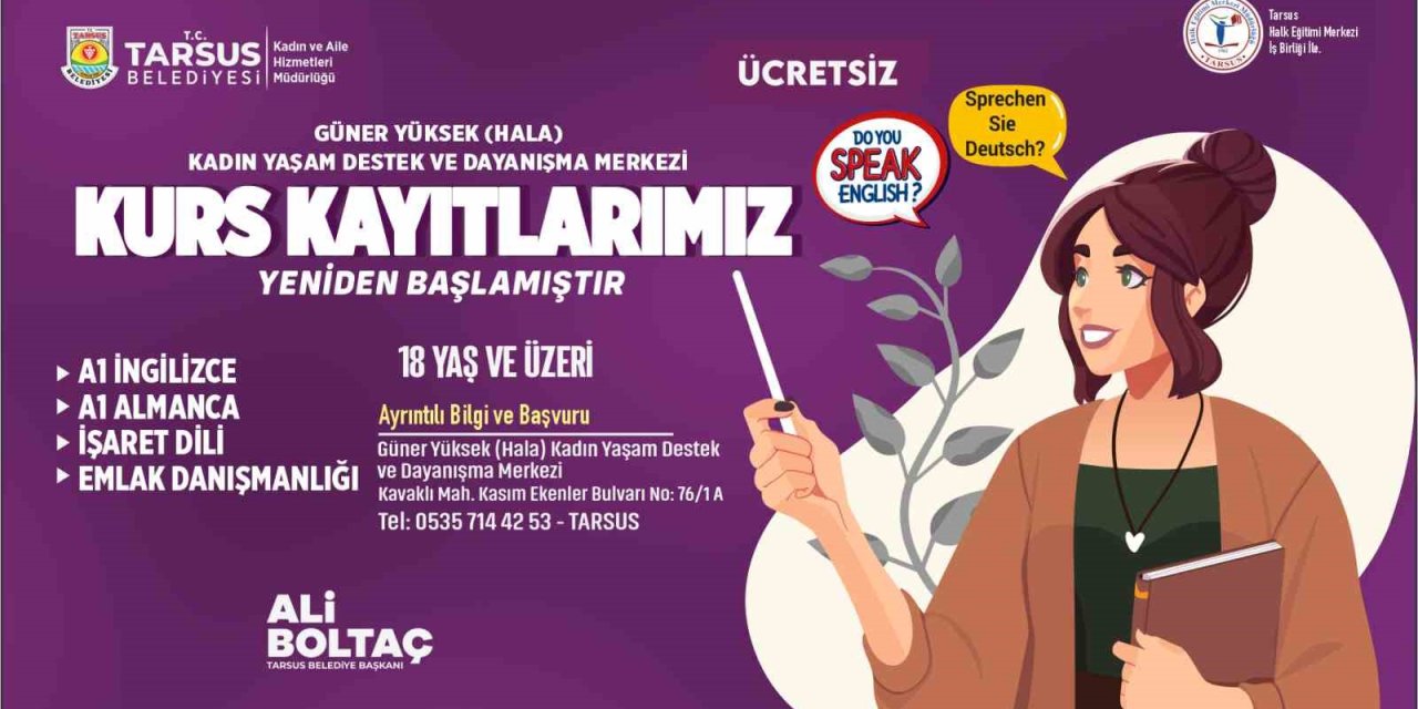 Tarsus Belediyesinden Ücretsiz Dil Eğitimi Fırsatı