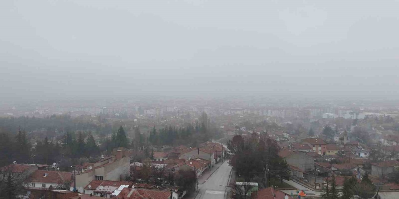 Eskişehir’de Yoğun Sis Havadan Görüntülendi