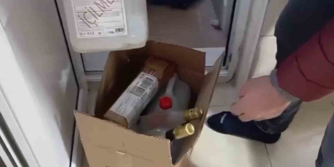 Kayseri’de Evinde Sahte Alkol Üreten Şüpheli Gözaltına Alındı