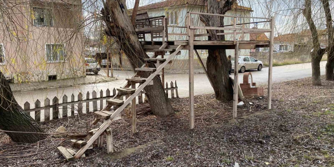 Yaptıkları Ahşap Çardak Herkes Tarafından Keyifle Kullanılıyor