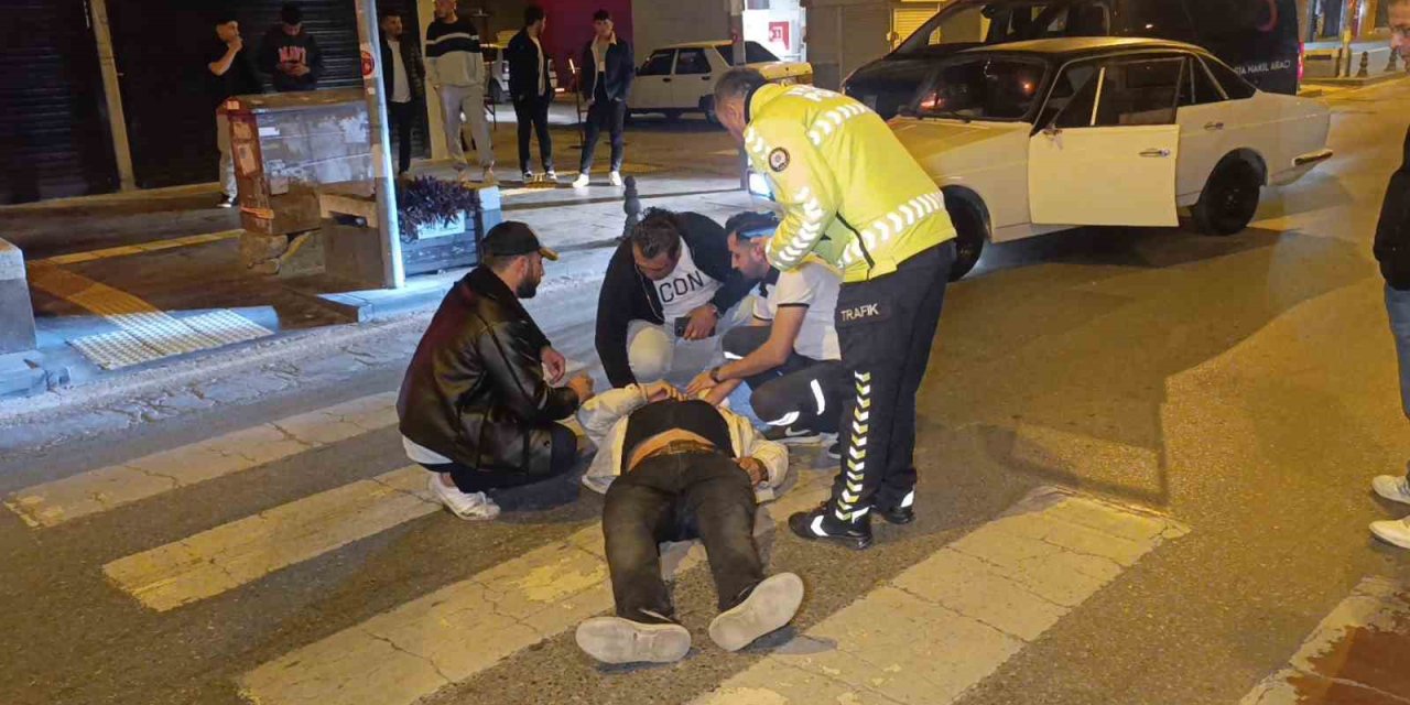 Otomobilin Yaya Geçidinde Çarptığı Kişi Yaralandı