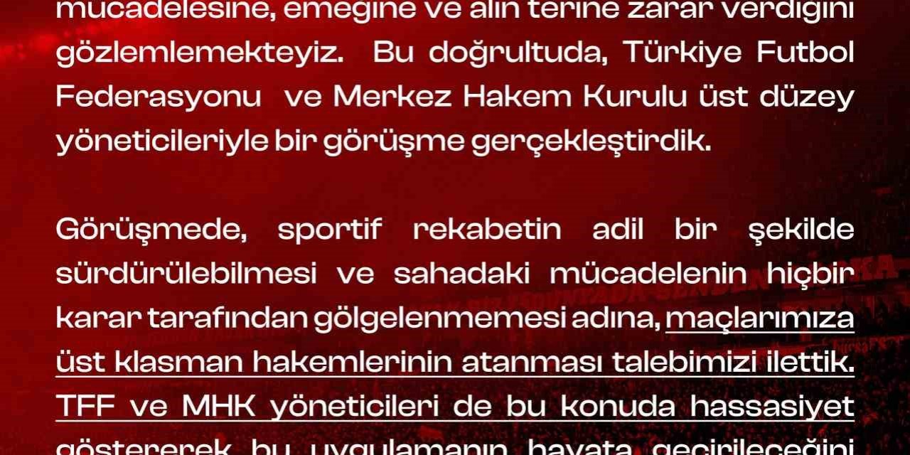 Eskişehirspor’dan Maçlara Üst Klasman Hakemler Atanması Talebi