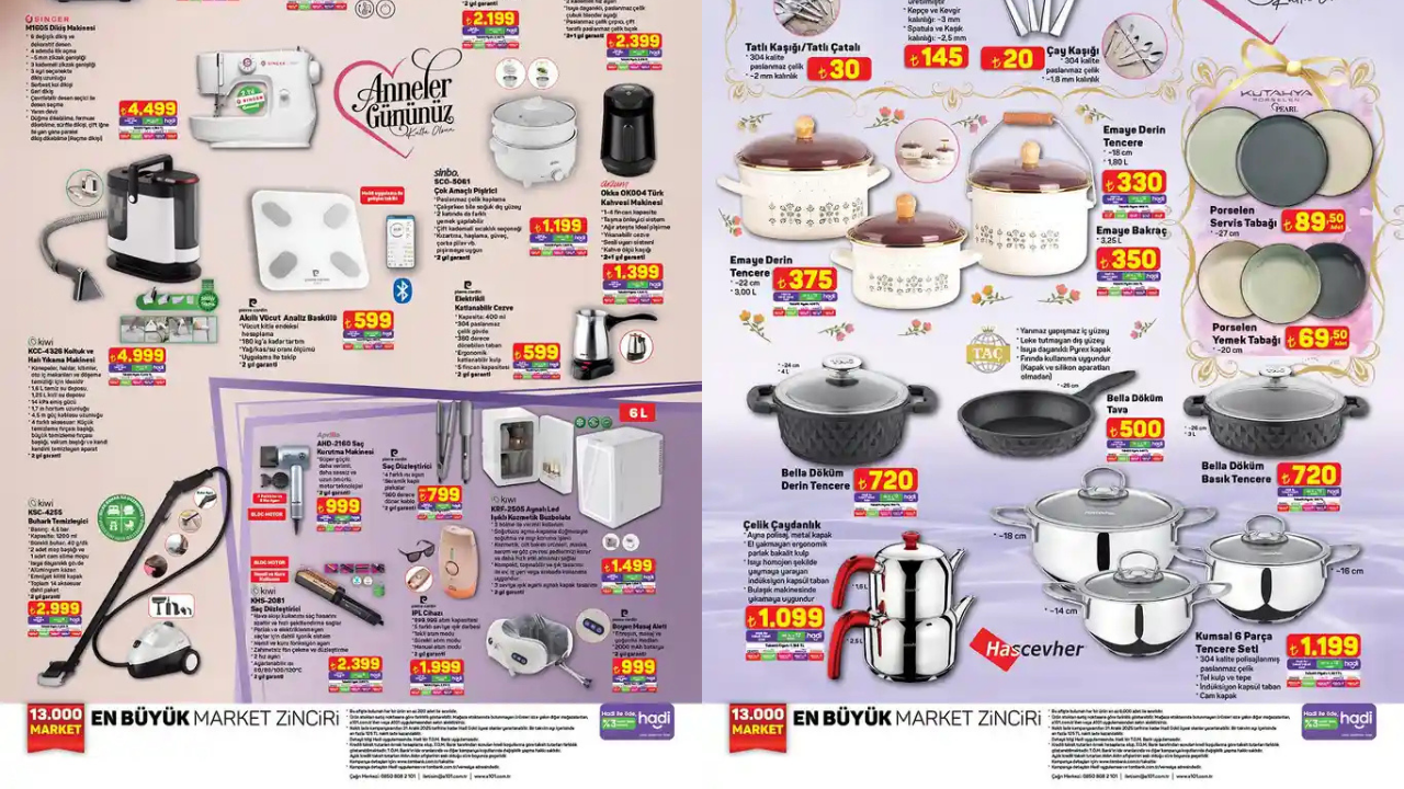 A101'e Dikişi Makinesi, Tencere ve Çay Seti Geliyor! A101 8 Mayıs Aktüel Kataloğu!