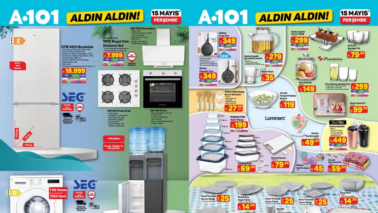 A101’e Su Sebili ve Piknik Masası Geliyor! A101 15 Mayıs Aktüel Kataloğu!