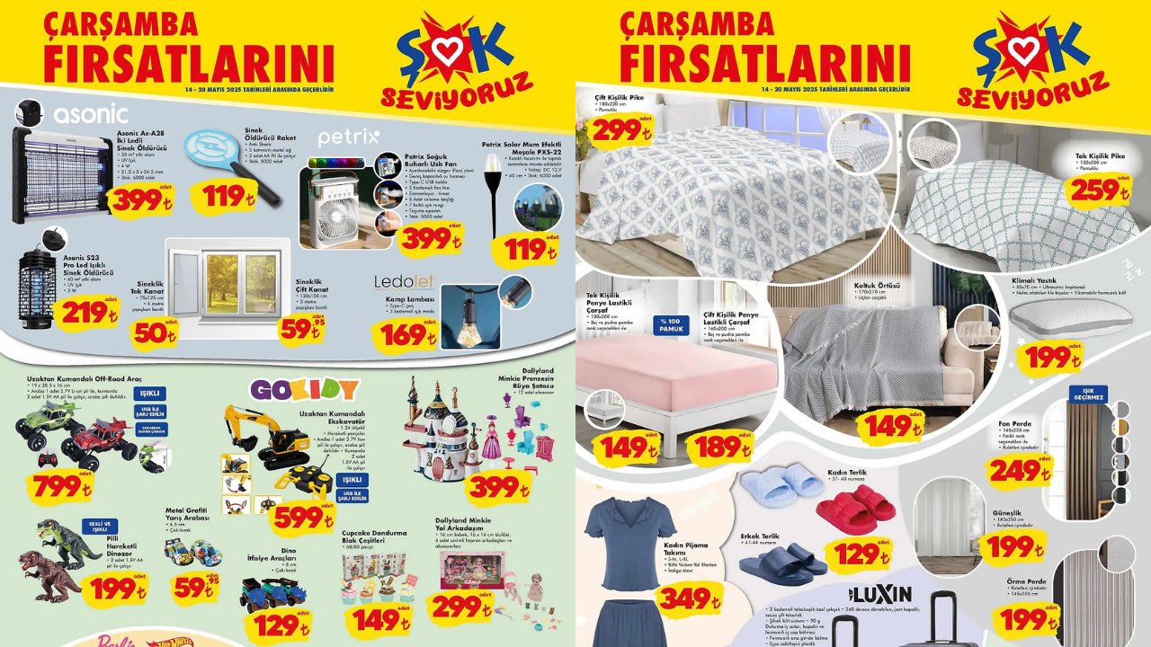 ŞOK’a Sinek Öldürücü ve Fon Perde Geliyor! ŞOK 14 Mayıs Aktüel Kataloğu!