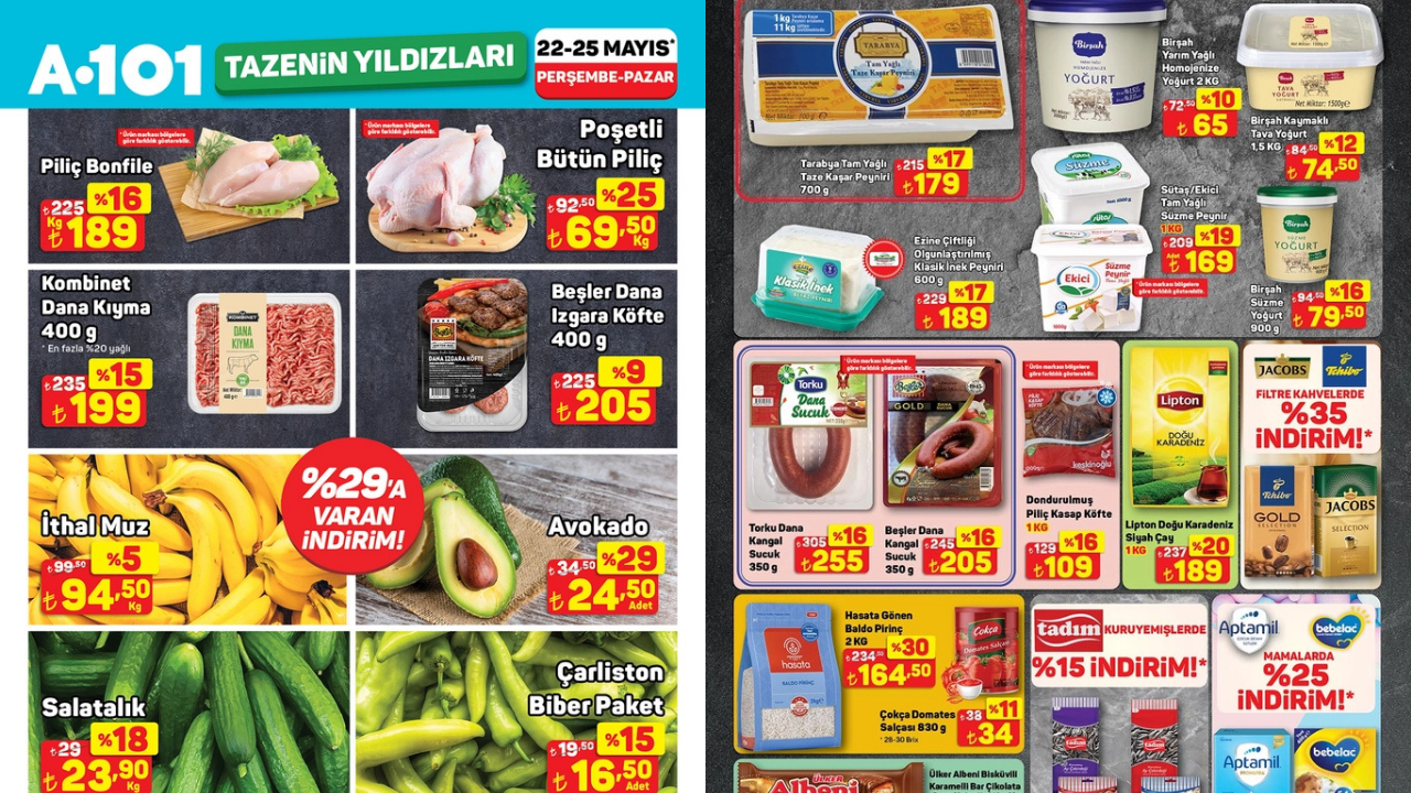 A101’de Bayram Öncesi Et, Meyve ve Sebze İndirimleri Başladı! A101 24 Mayıs Aktüel Kataloğu!