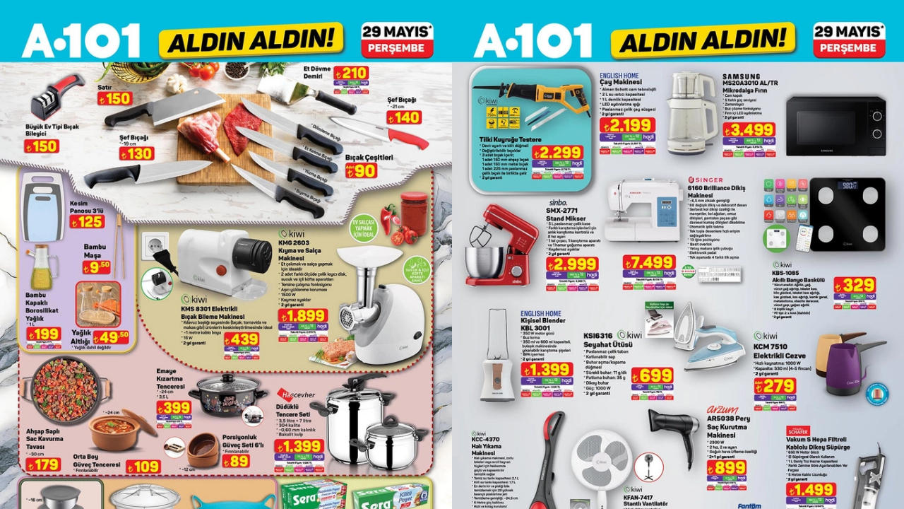 A101’e Kıyma ve Salça Makinesi ile Bıçak Bileme Makinesi Geliyor! A101 29 Mayıs Aktüel Kataloğu!