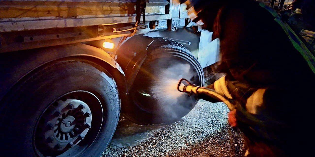 Kereste Yüklü Tırdan Dumanlar Yükseldi, İtfaiye Müdahale Etti