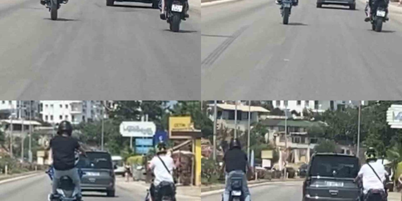 Motosikletli Sürücüden D-400 Karayolunda Tehlikeli Hareketler