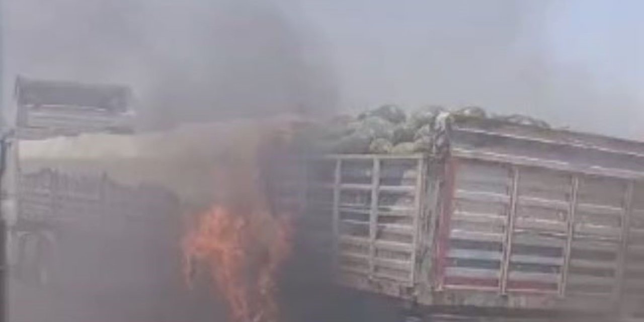 Karpuz Yüklü Tırda Yangın