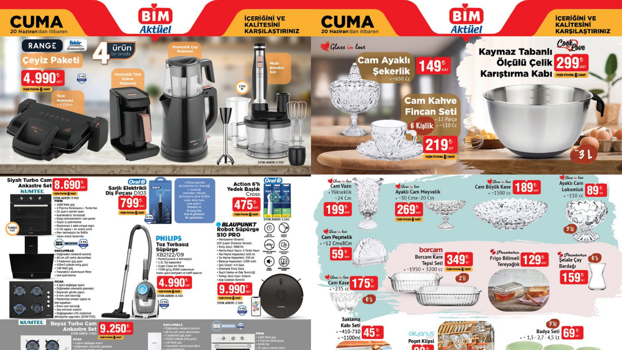 BİM’e Çeyiz Paketi Geliyor! BİM 20 Haziran Aktüel Kataloğu!