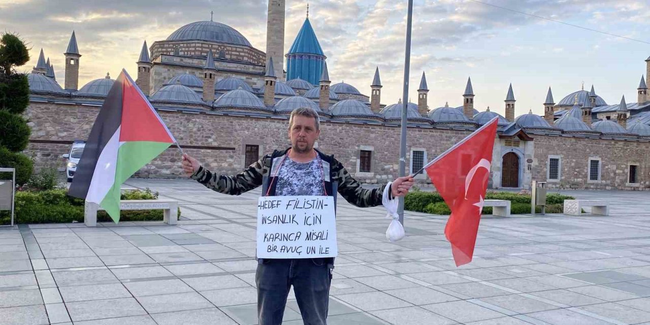Çocuklarını Bırakıp Çocuklar Ölmesin, Savaş Bitsin Diye Çıktığı Gazze Yürüyüşünde Babalar Günü’nde Konya’ya Ulaştı