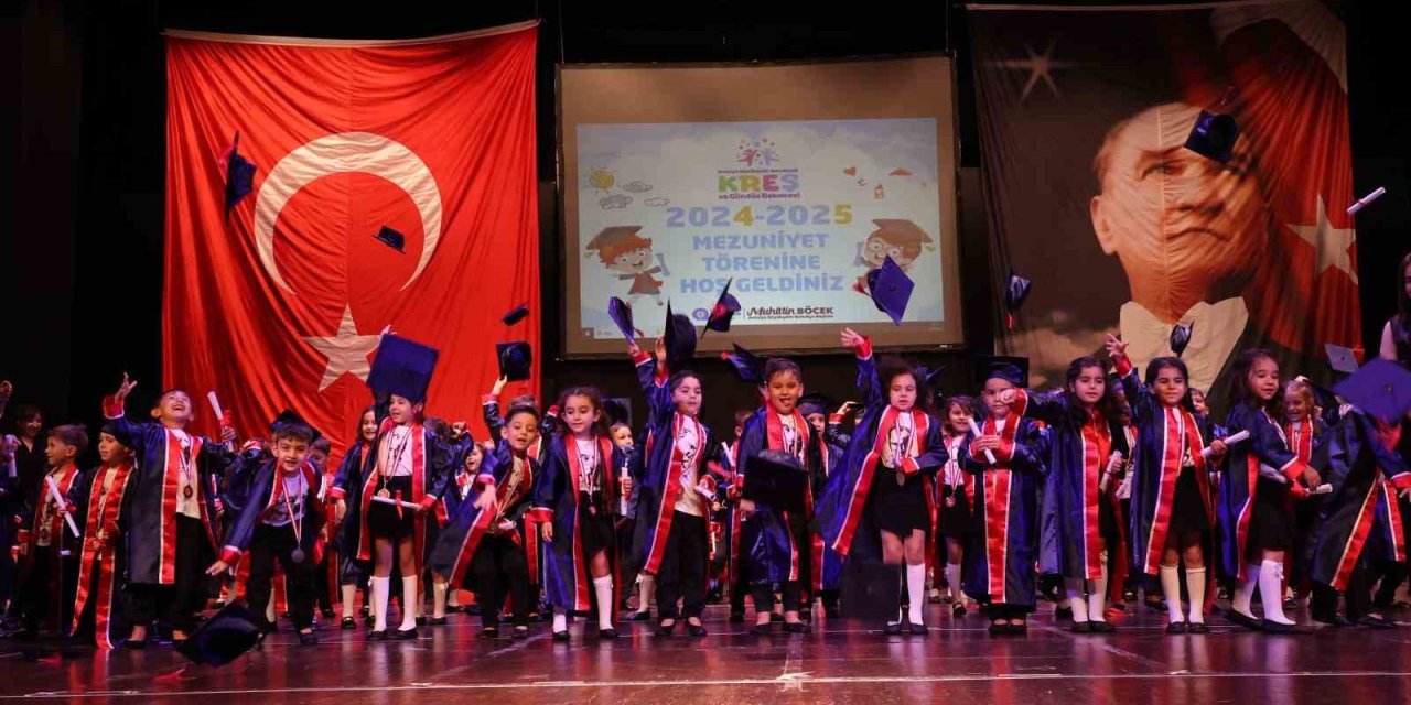 Büyükşehir Kreşlerinde 208 Öğrenci Kep Fırlatıp Mezun Oldu