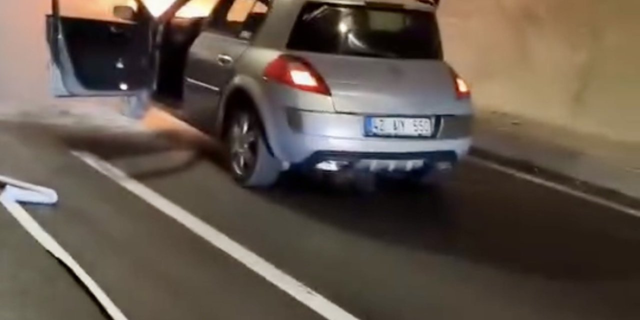Demirkapı Tüneli’nde Alev Alan Otomobil Kullanılamaz Hale Geldi