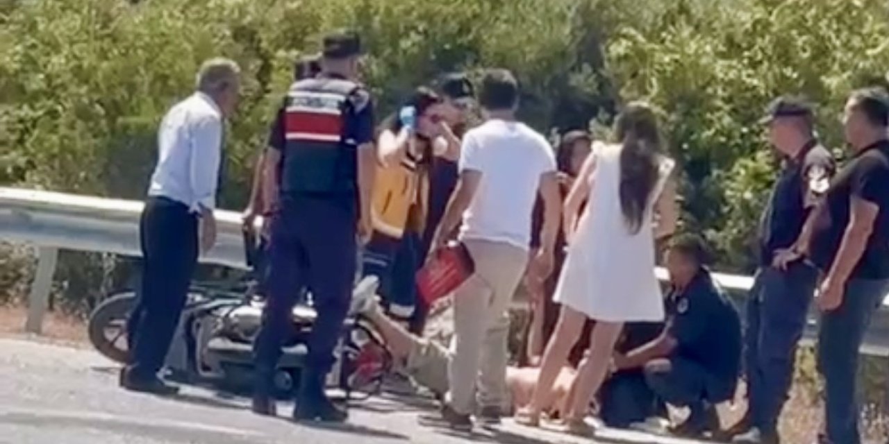 Antalya’da Motosiklet Devrildi, Sürücü Yaralandı