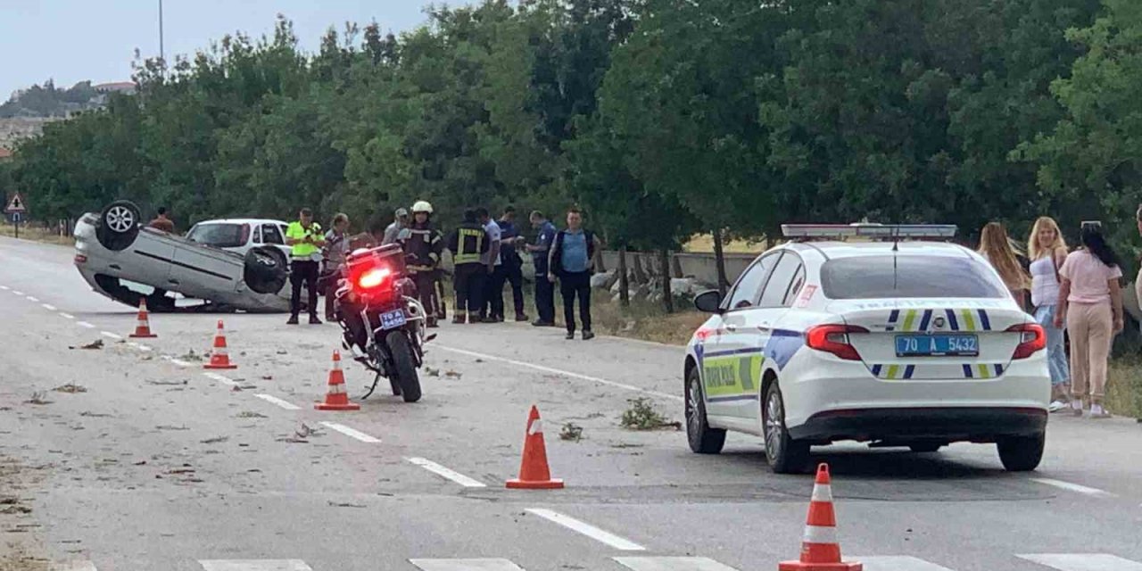 Karaman’da Otomobil Takla Attı: 2’si Çocuk 4 Yaralı