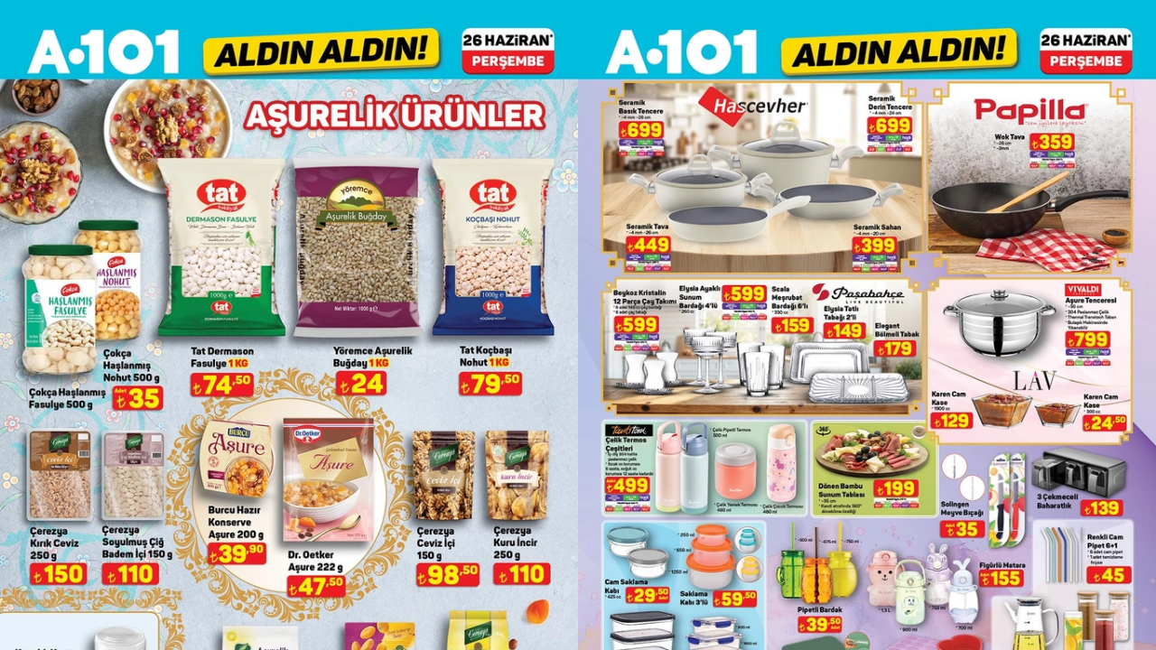 A101’e Aşurelik Ürünler Geliyor! A101 26 Haziran Aktüel Kataloğu!