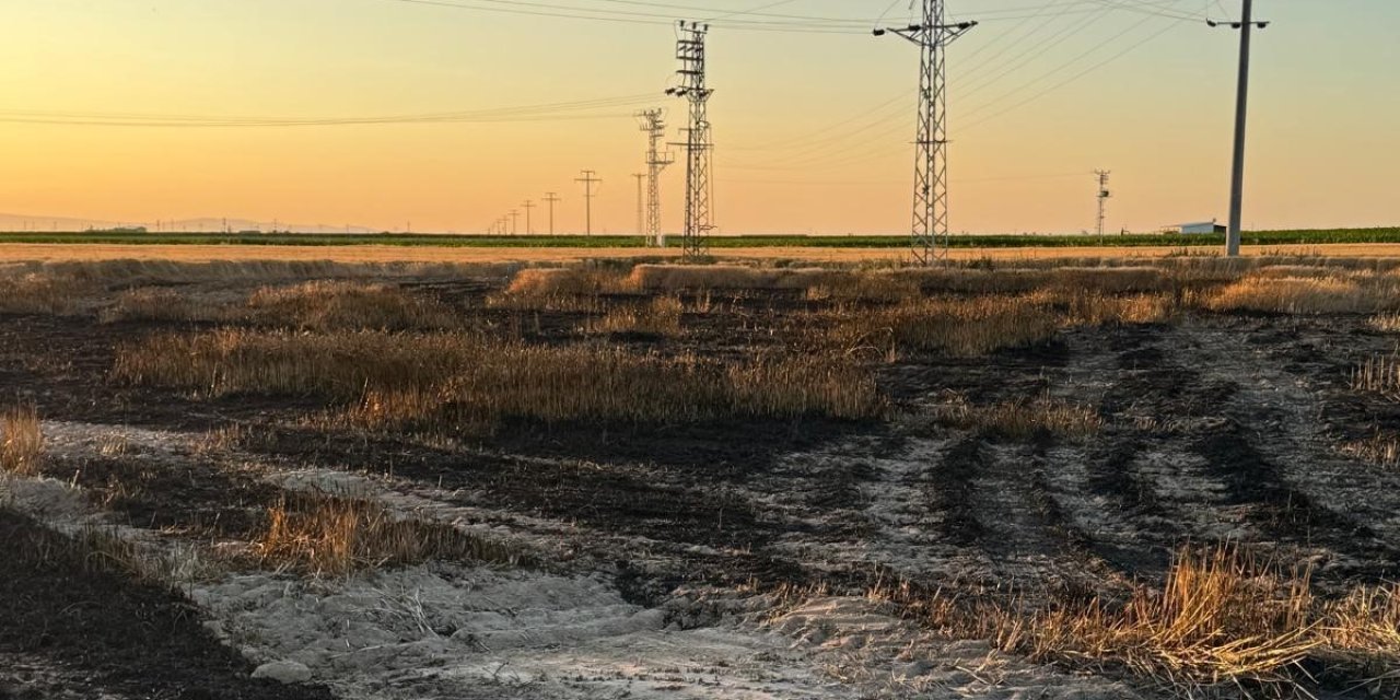 Karapınar’da Buğday Tarlasında Yangın