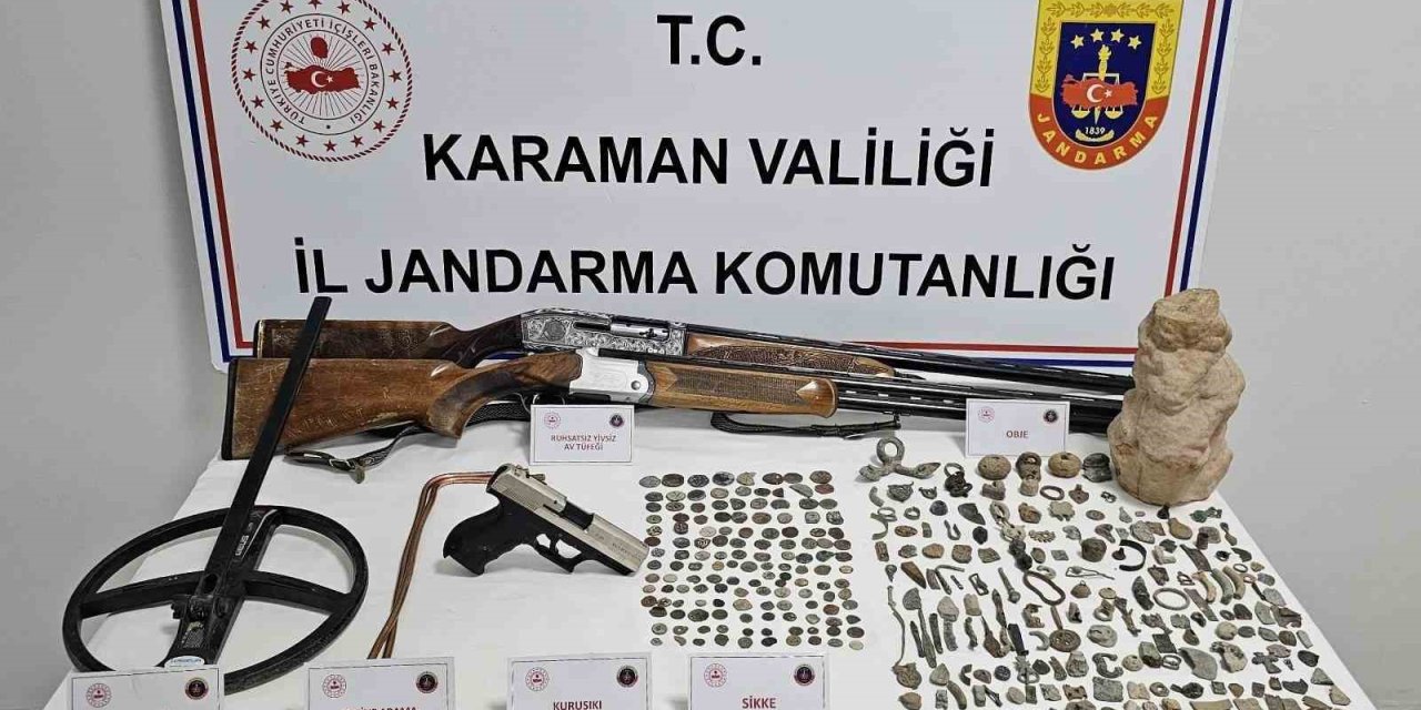 Karaman’da Jandarmanın Uygulamalarında Tarihi Eserler Ele Geçirildi
