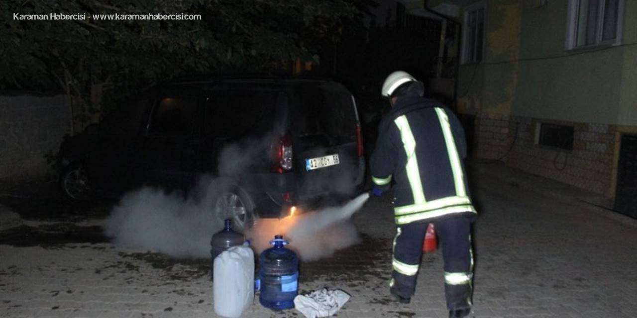 Erken Fark Edilen Yangın, Otomobilin Tamamen Yanmasını Engelledi