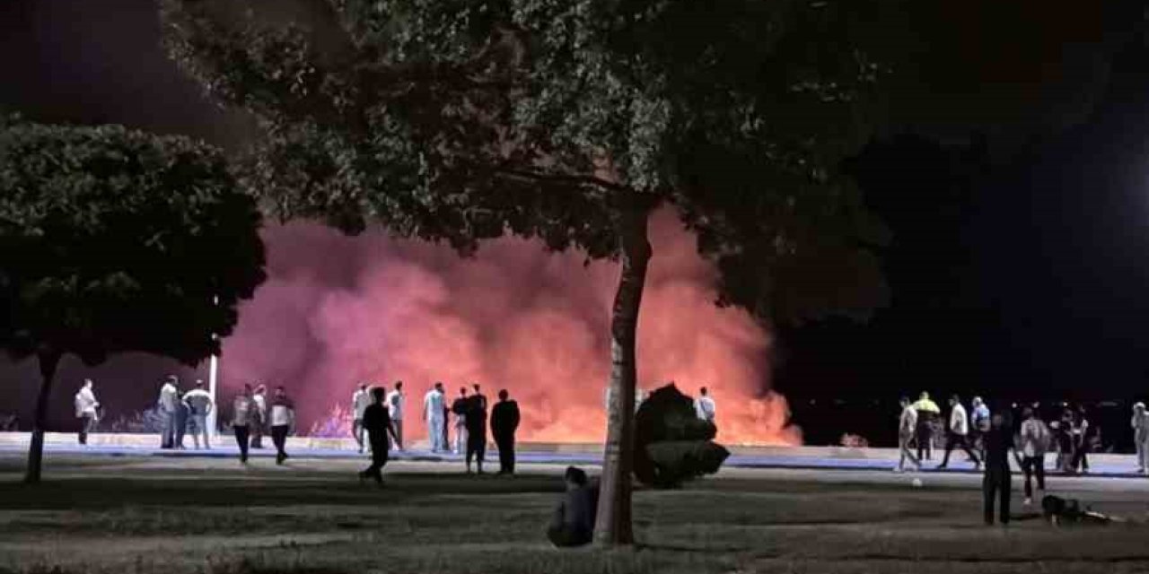 Beyşehir Gölü Kenarında Korkutan Yangın