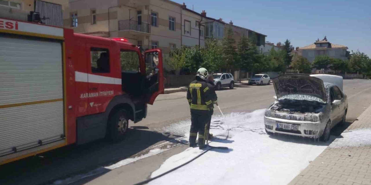 Karaman’da Oto Yangını