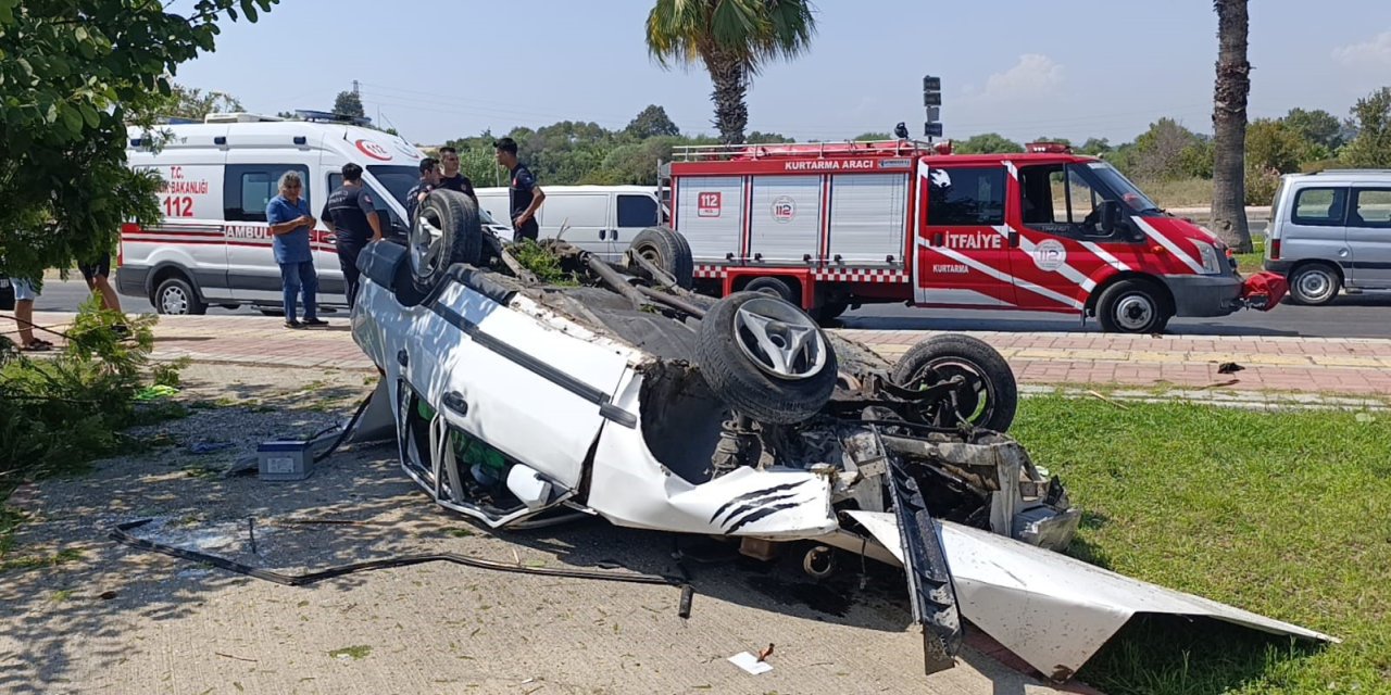 Takla Atıp Ters Dönen Fiat Tofaş Hurdaya Döndü: 1 Yaralı