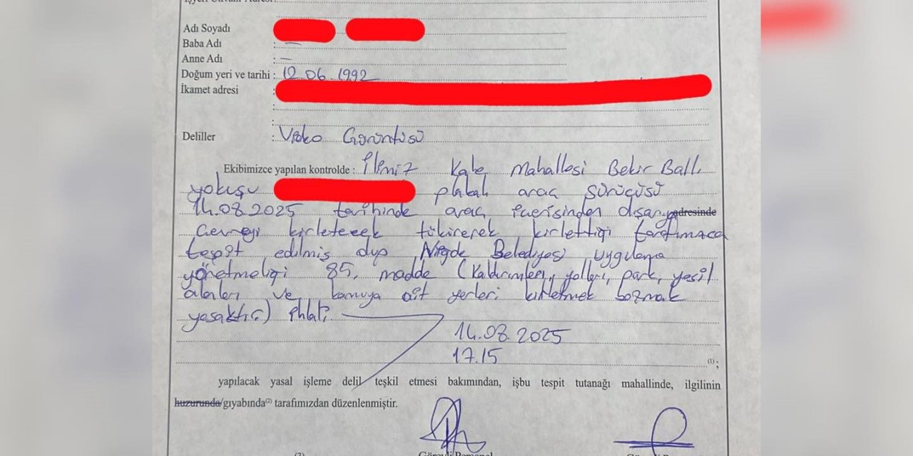 Niğde’de Yere Tüküren Vatandaşa Ceza Kesildi