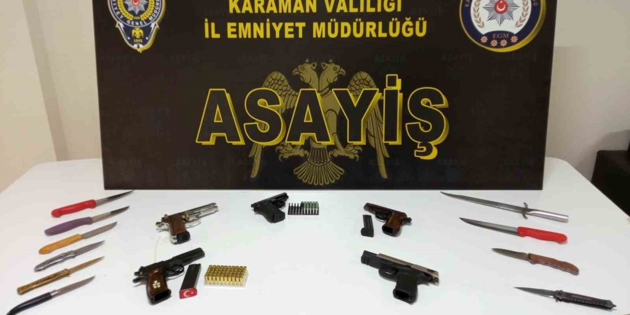 Karaman’da Uyuşturucu, Kaçak Tütün Ve Ruhsatsız Silahlar Ele Geçirildi