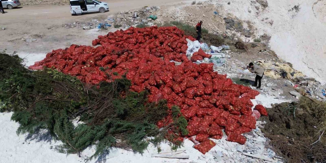 Karaman’da Tonlarca Soğan, Boş Araziye Atılmış Halde Bulundu