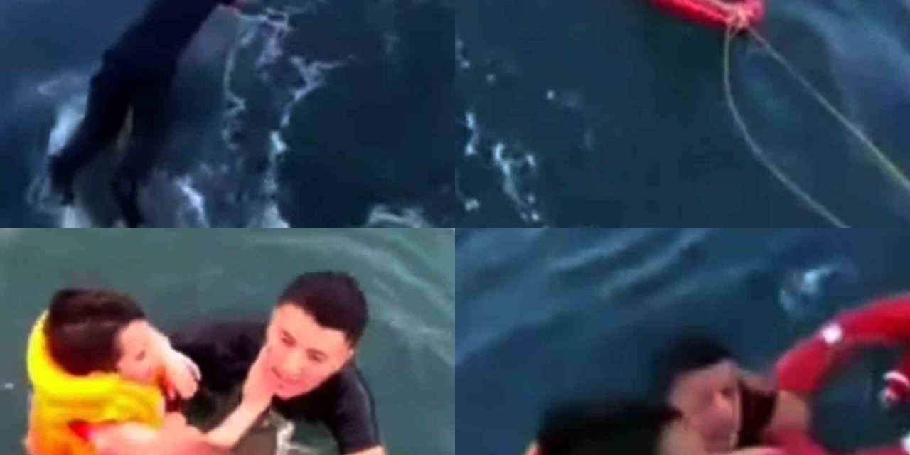 O  Anlar Kamerada: Denizde Bin 200 Metre Sürüklenen Çocuk Kurtarıldı