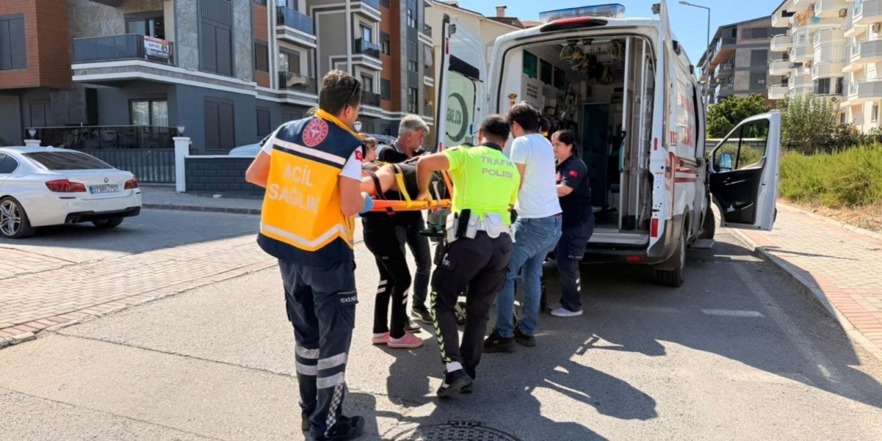 Motosikletten Düşen Sürücü Yaralandı