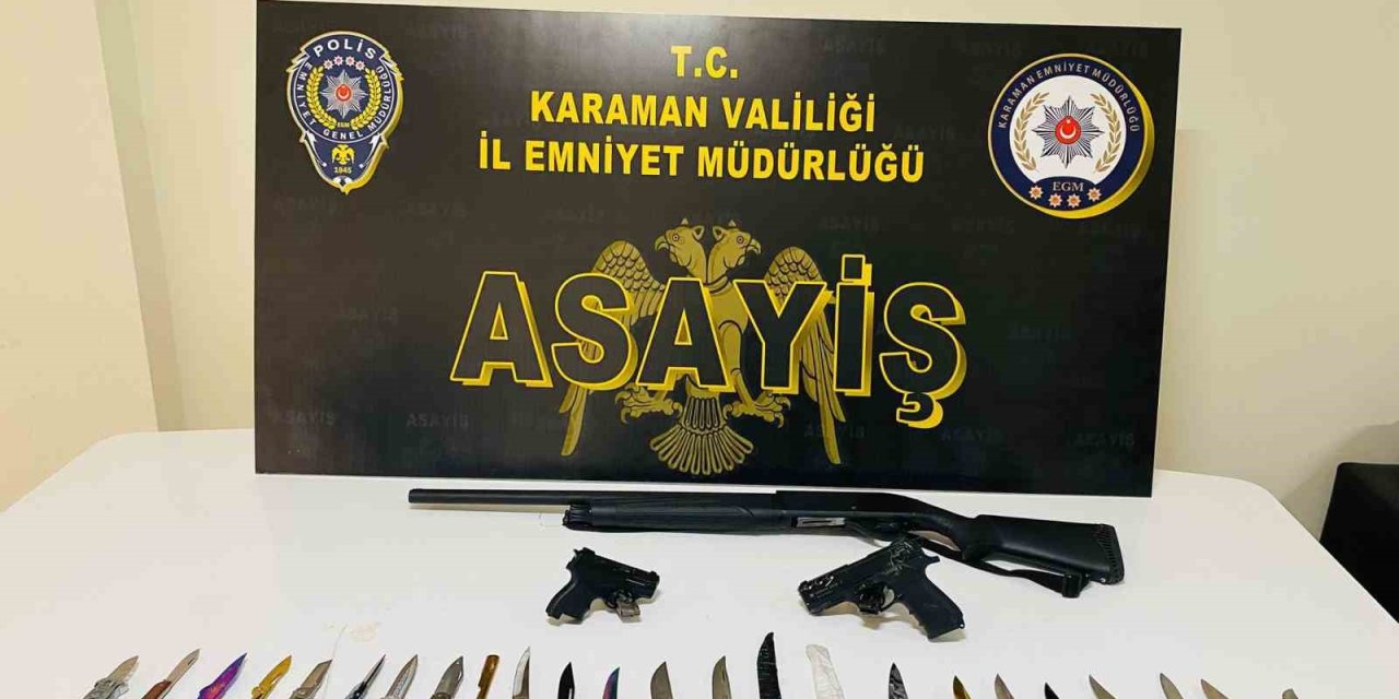 Karaman’da Uyuşturucu Ve Ruhsatsız Silahlar Ele Geçirildi