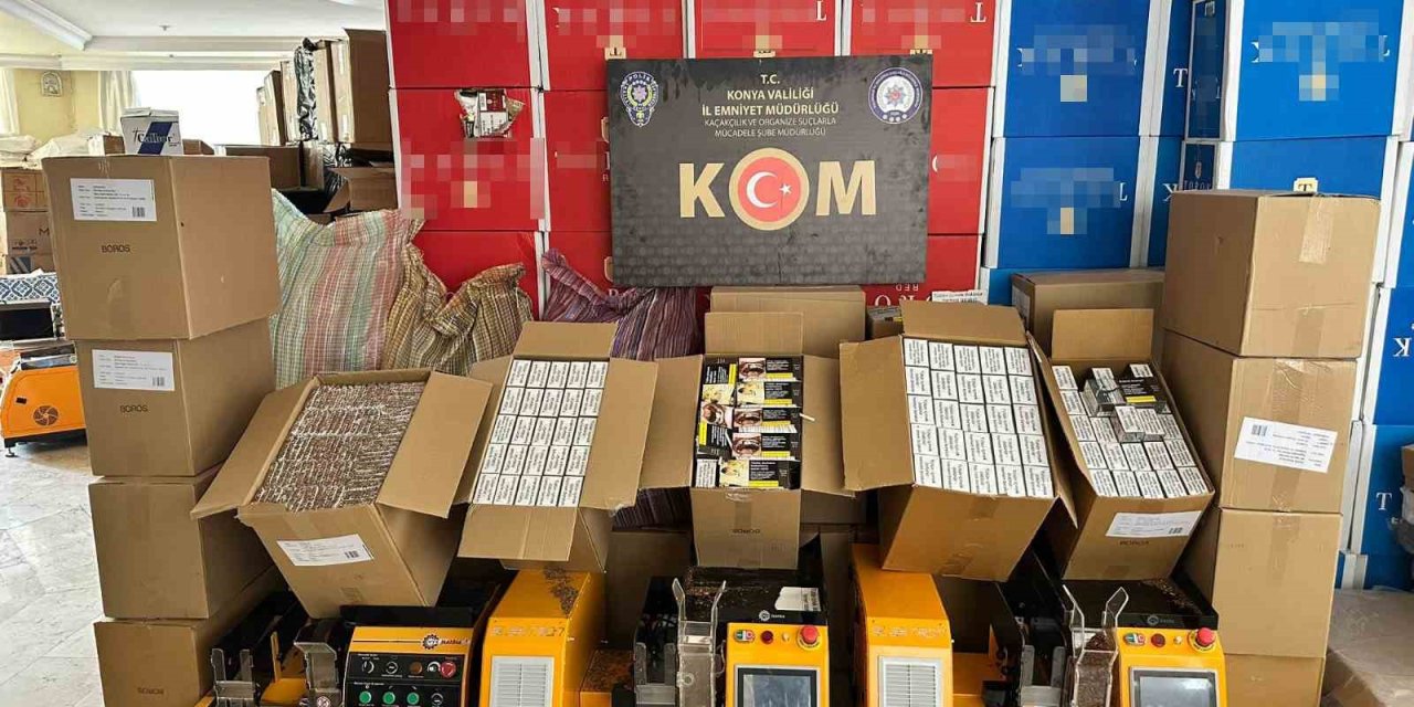 Konya’da Kaçak Sigara Üretilen Eve Baskın: 220 Bin Makaron Ele Geçirildi