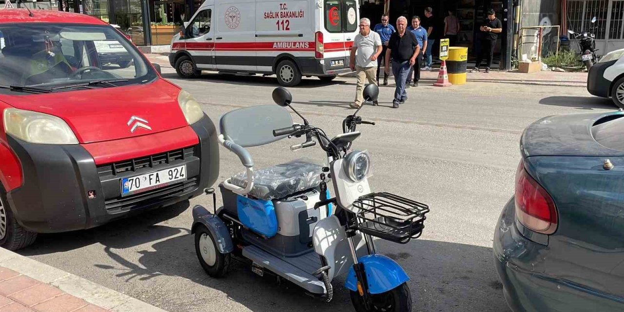 Karaman’da Bir Kişi Yeni Aldığı Üç Tekerlekli Bisikletle Kaza Yaparak Yaralandı